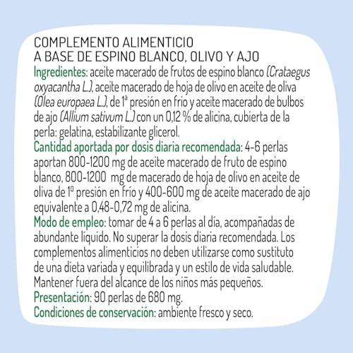 El Granero Integral - Ajogran Complex - 90 Perlas - Elaborado a Base de Aceites Macerados de Espino Blanco, Ajo y Hojas de Olivo - Ayuda a Controlar la Tensión Arterial