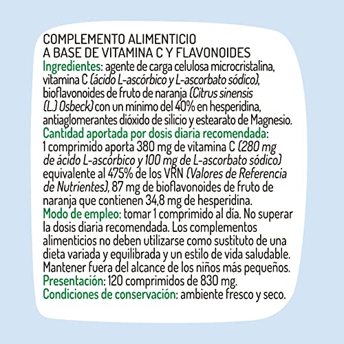 El Granero Integral - Vitagran C - 120 Comprimidos - Elaborado a Base de Vitamina C y Flavonoides - Ayuda a la Síntesis de Colágeno - Efecto Antioxidante