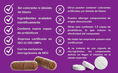 NEO | Probiotic Complex | 15 Cápsulas | Con Microgránulos a Base de Probióticos y Prebióticos | Mejora las Funciones Digestivas | Ayuda al Bienestar Intestinal