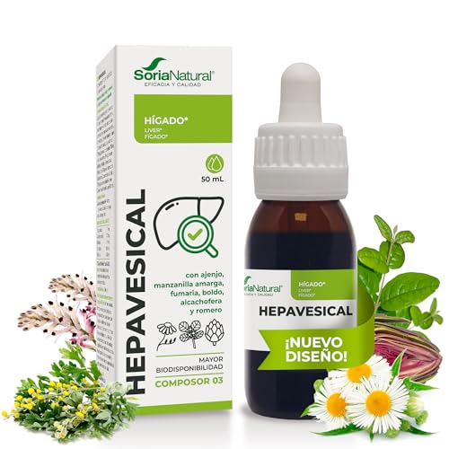 Soria Natural Composor 03 Hepavesical - Extracto Ajenjo, Manzanilla Amarga y Romero - Acción Digestiva, Antiinflamatoria y Diurética - Ayuda Dolor, Hinchazón, Acidez - 50 ml