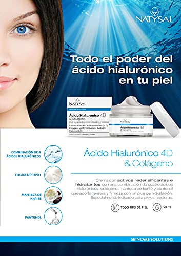 Natysal Crema Acido HIALURONI 4D Cola 50ml, Multicolor, Estándar