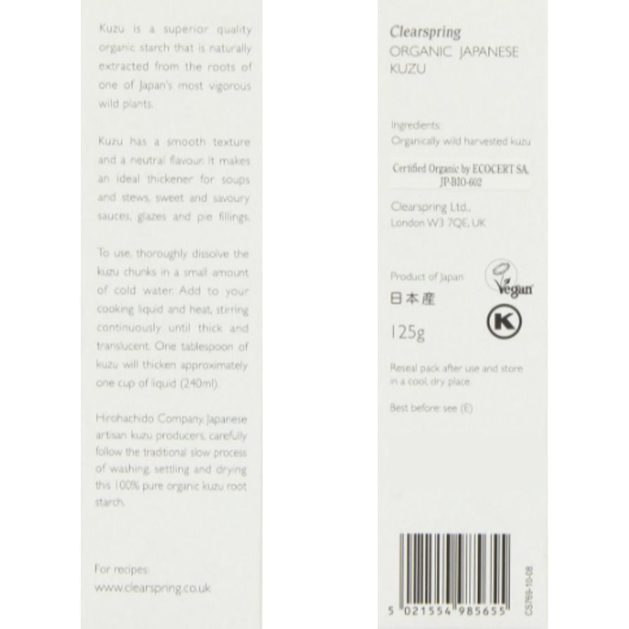Kuzu SinGluten Vegan 125g Clearspring