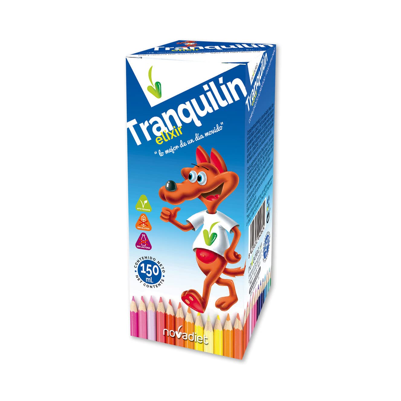 Novadiet - TRANQUILIN Jarabe con Zumo Concentrado de Manzana, Mezcla de Plantas, Fructosa - Promueve un Sueño Fisiológico, Ayuda a Mantener la Tranquilidad y Relajación - Relajante Natural - 150 ml
