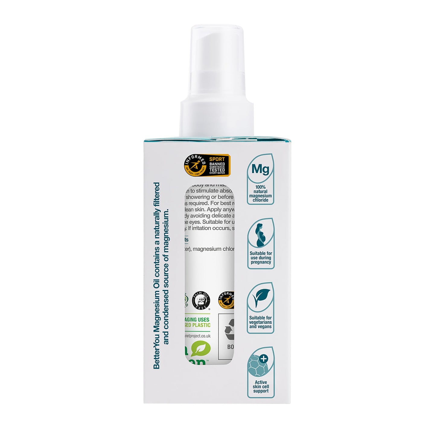BetterYou - Aceite Corporal de Magnesio Transdérmico | Spray de 100 ml | Ayuda para Mejorar el Descanso y la Recuperación Muscular | Reducción del Cansancio y la Fatiga| Apto para Veganos