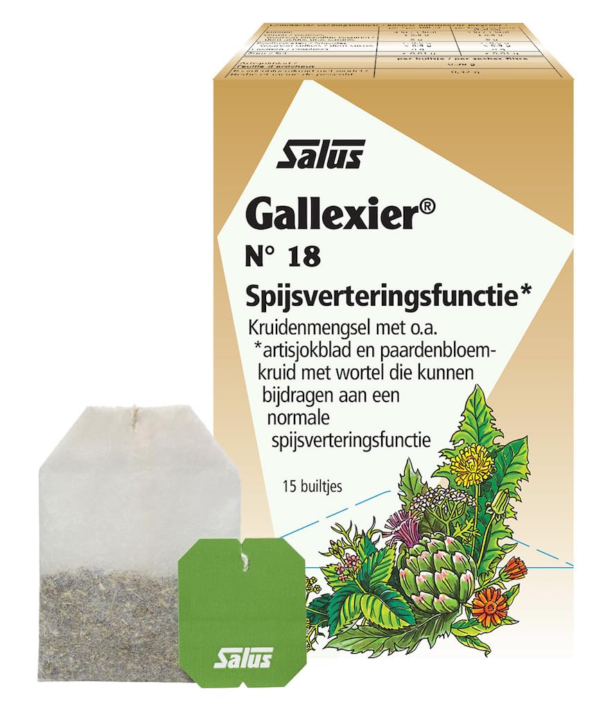 Salus - Gallexier - 15 Sobres - Elaborado con una Selecta Mezcla de 9 Plantas Medicinales - Contribuye al Buen Funcionamiento del Sistema Digestivo - Ayuda a Realizar una Correcta Digestión