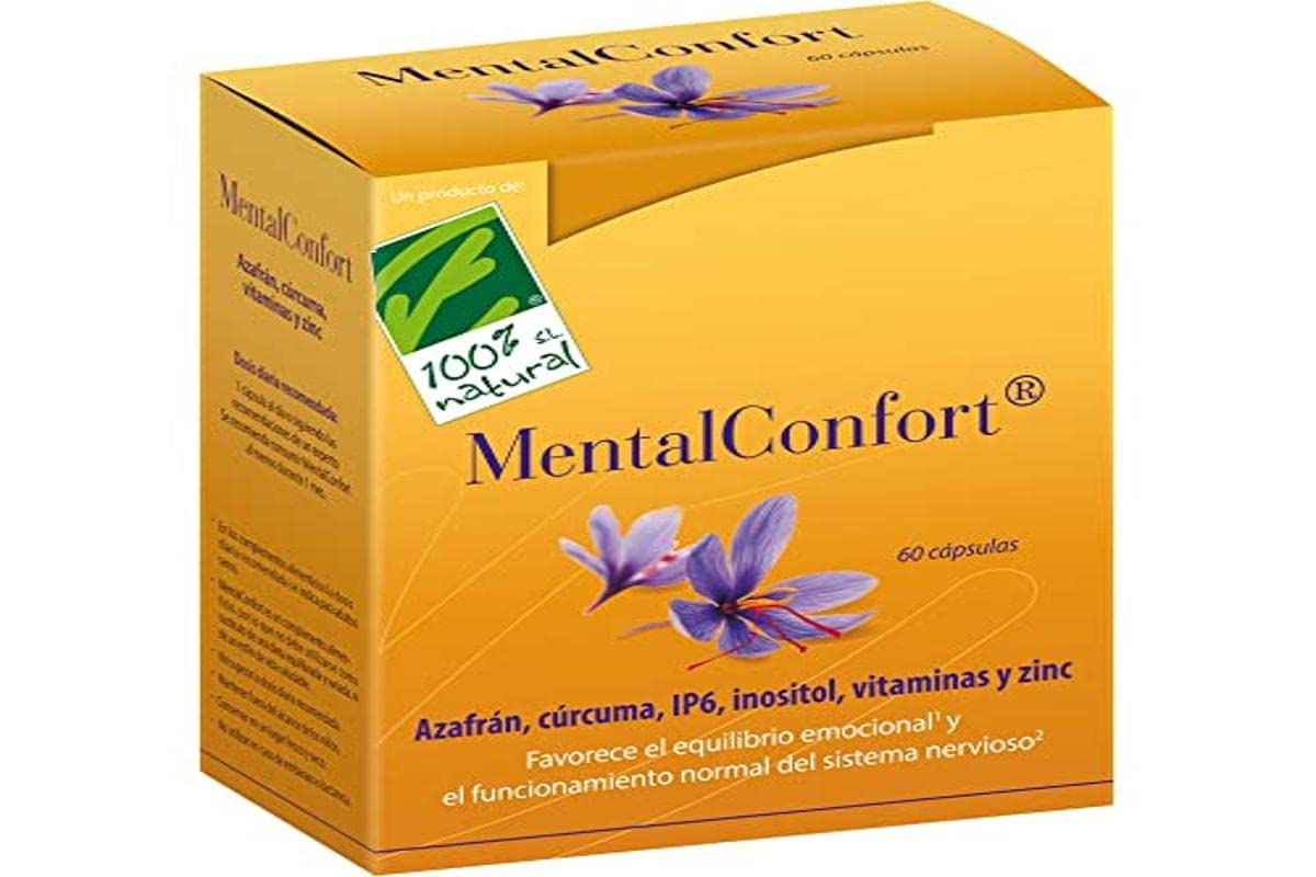 100% Natural MentalConfort complemento alimenticio. Cápsulas vegetales.