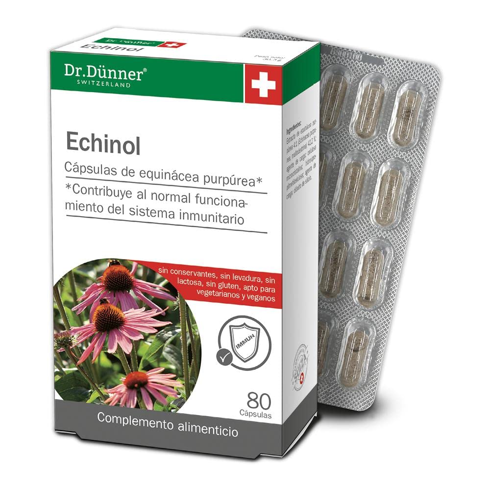 Salus - Echinol Complemento Alimenticio - 80 Cápsulas - Contribuye al Fortalecimiento del Sistema Inmunitario - Elaborado con Extracto de Equinácea Purpúrea