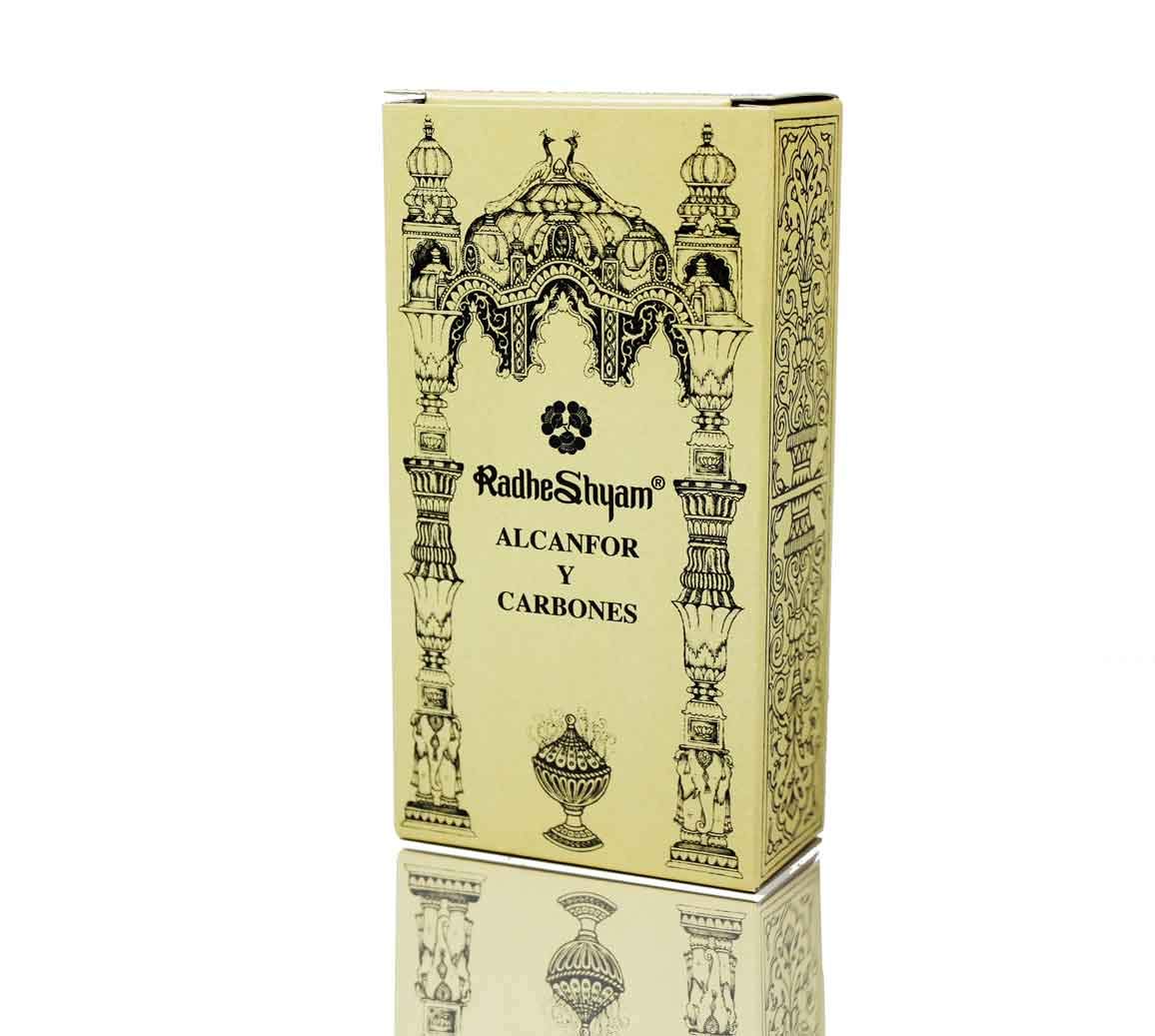 RADHE Incienso ALCANFOR Y CARBONES 100 GR, Resina, Estándar, Único