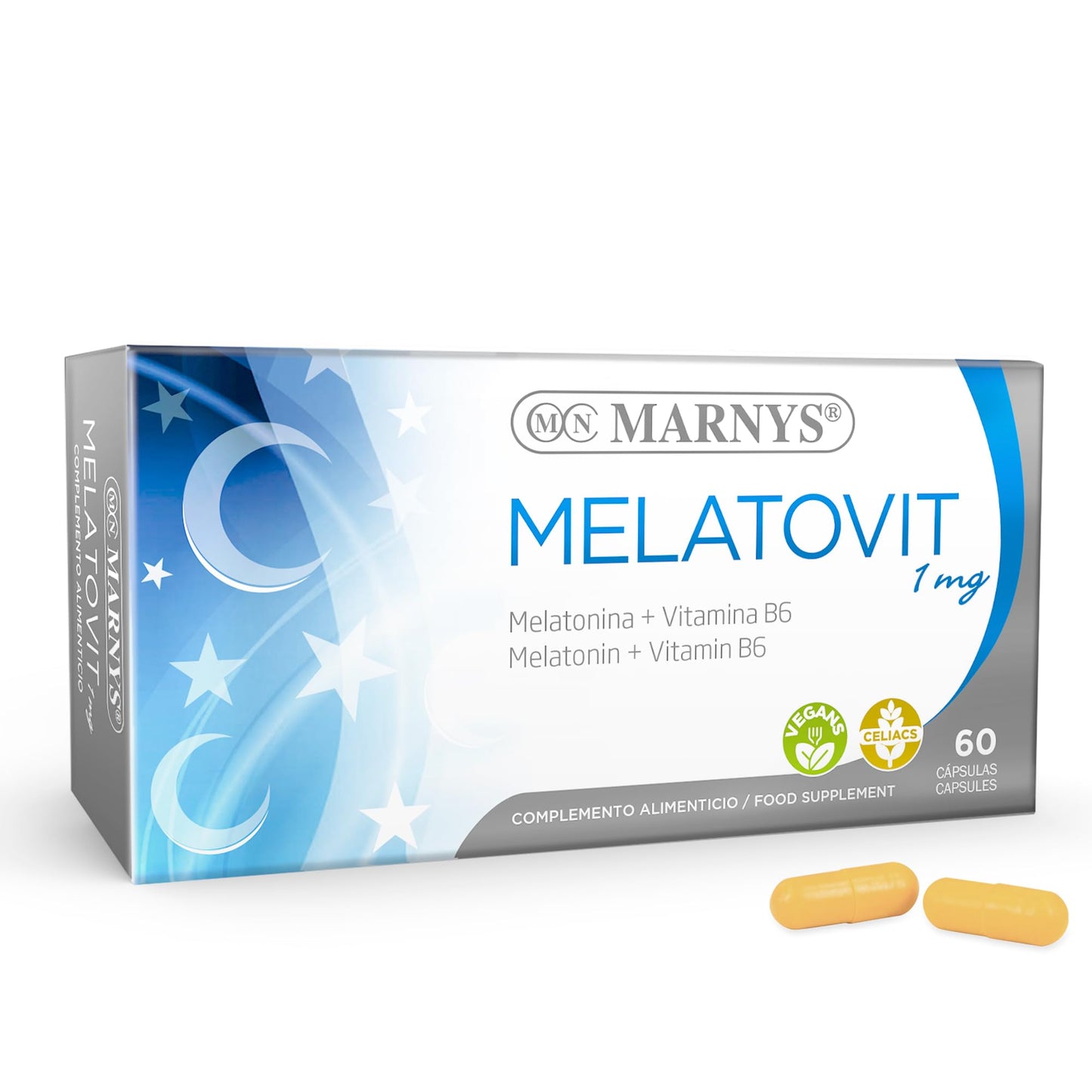 MARNYS Melatovit Melatonina y Vitamina B6 para Conciliar el Sueño 60 Cápsulas