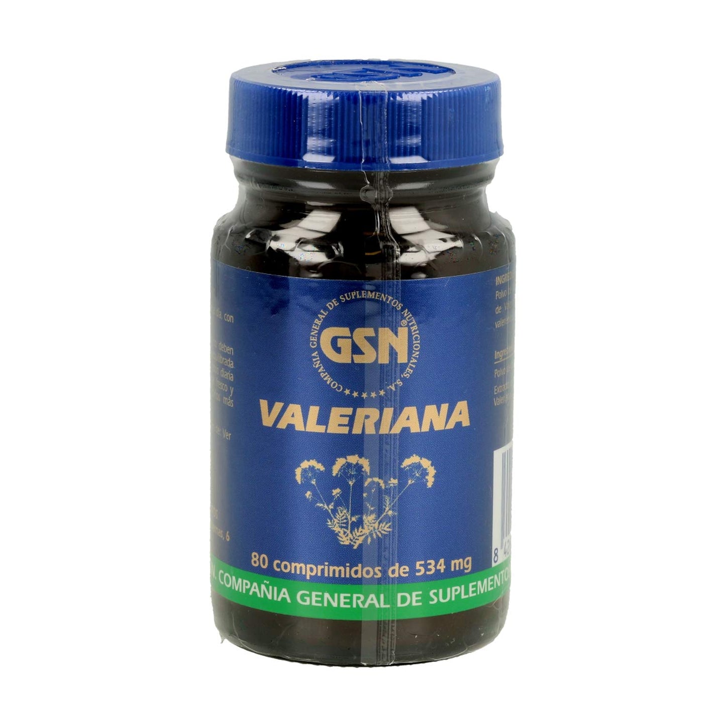 GSN | Valeriana | Valerénicos | Función Relajante | Calidad de Sueño | Calmante y Relajante | Descanso Óptimo | Ansiedad, Insomnio e Irritabilidad | Hipertensión Arterial | 80 comprimidos