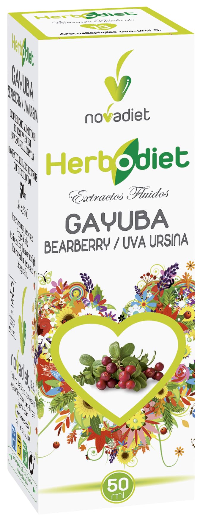 Novadiet - EXTRACTO DE GAYUBA con Arctostaphylos uva-ursi L - Complemento Alimenticio para la Salud Urinaria y Prevención de Infecciones - Envase de 50 ml