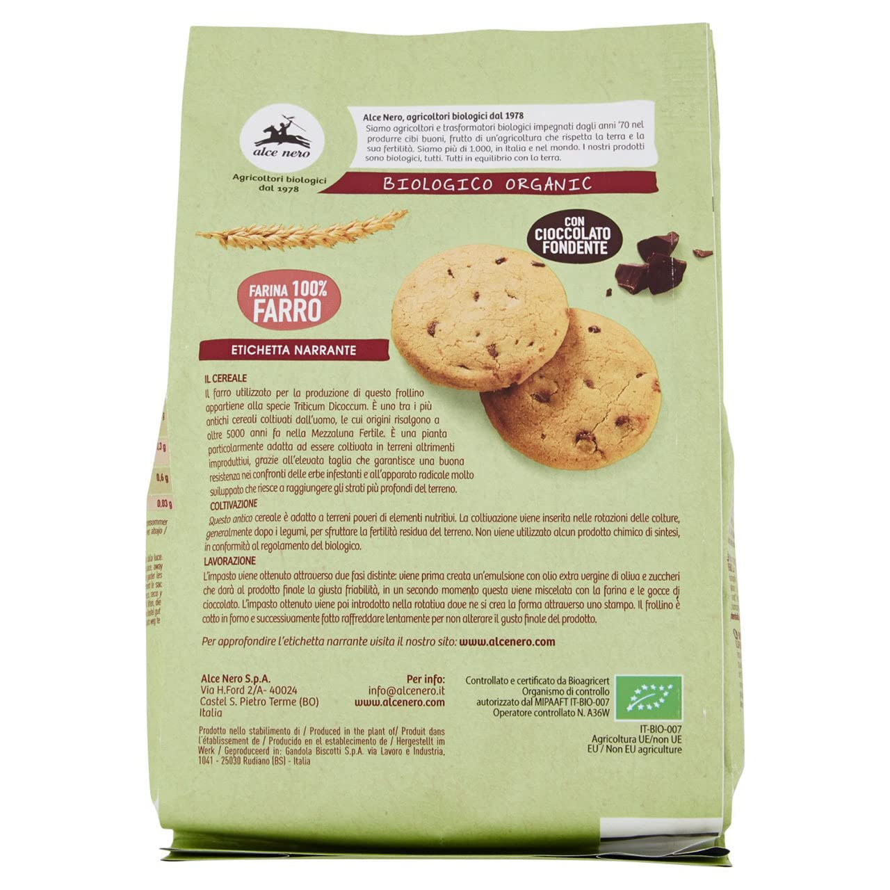 Galletas de espelta con gotas de chocolate - Alce Nero - 300g