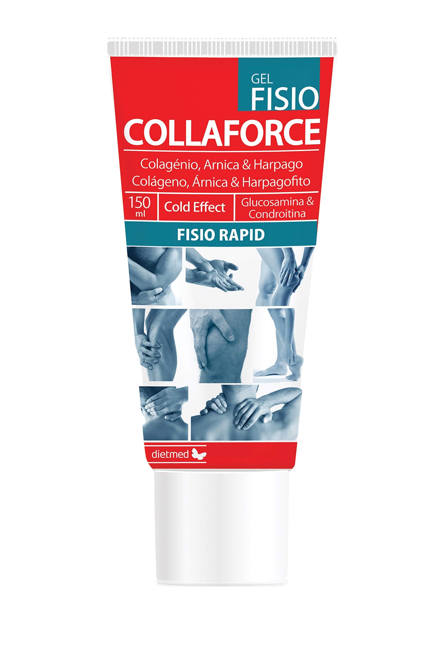 Dietmed | Collaforce Fisio - 150ml gel | Colágeno, Árnica y Harpagofito | Glucosamina y Condroitina | Efecto frío | Adecuado para el deporte, Ideal para masajes