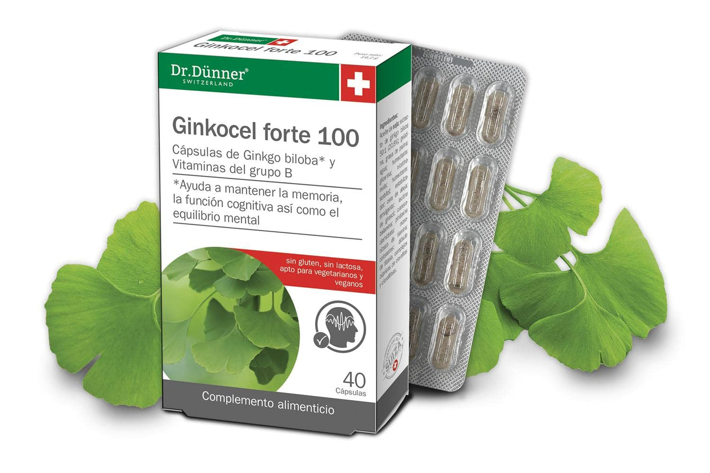 Salus - Ginkocel Forte Complemento Alimenticio - 100 Cápsulas - Ayuda a Mantener la Memoria, la Función Cognitiva y el Equilibrio Mental - Contiene Ginkgo Biloba y Vitaminas del Grupo B