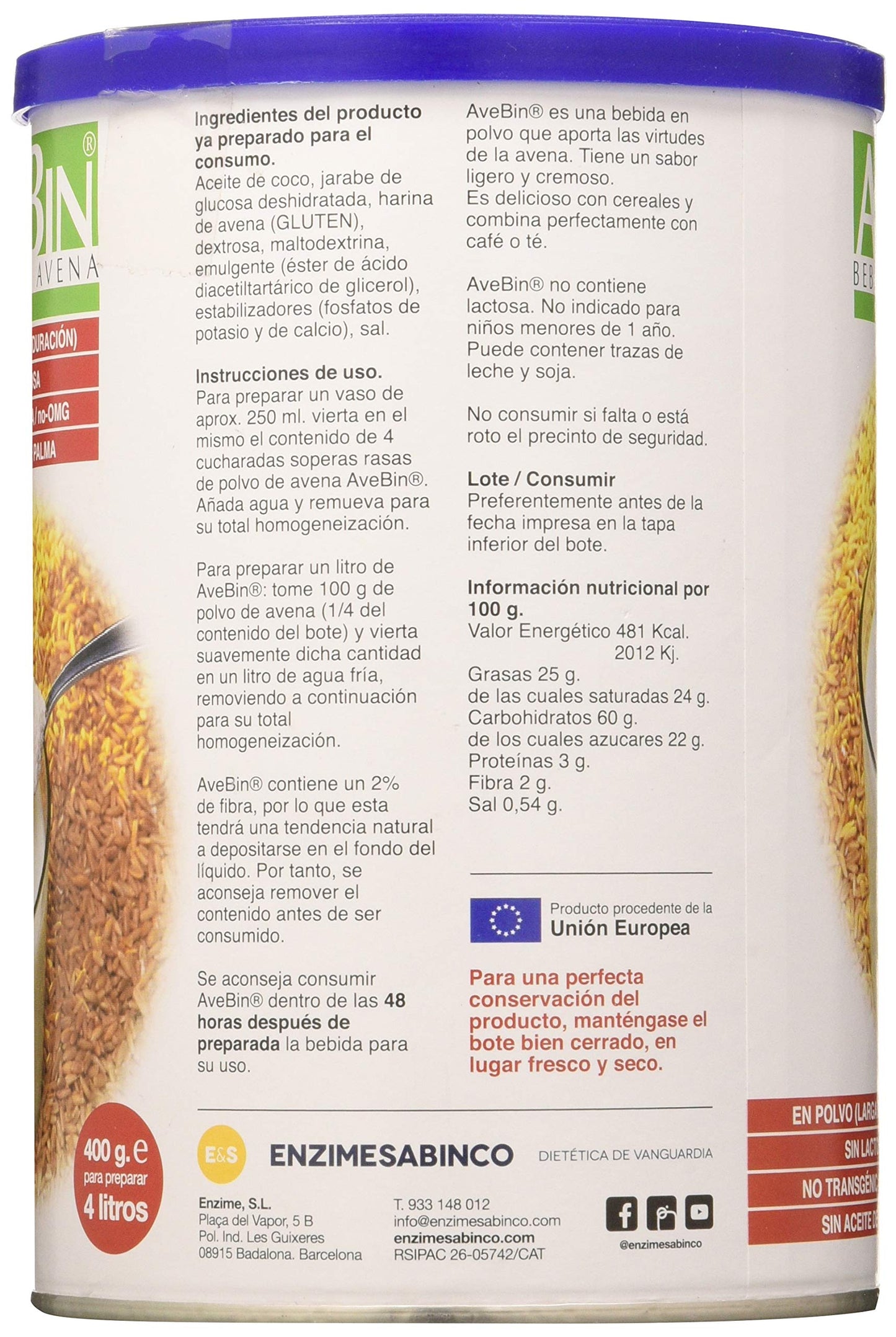 SABINCO AVEBIN 400 gr (SAB801)