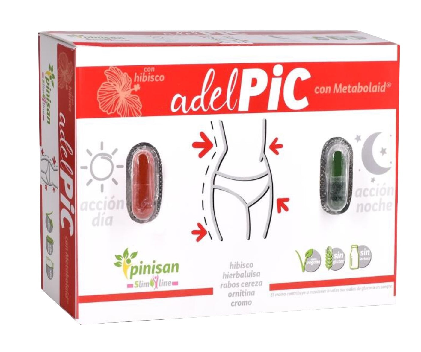 AdelPIC Pinisan 28 Cápsulas Doble Acción Quemagrasas Vegano