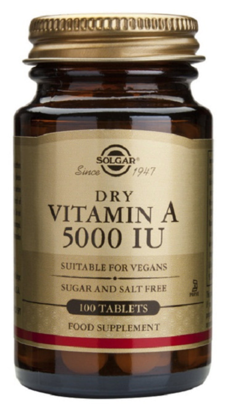 Vitamina A 5000 UI Solgar, 100 comprimidos para visión