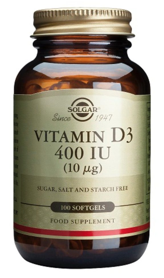 Solgar Vitamina D3 400 UI - 100 Perlas Suplemento Diario