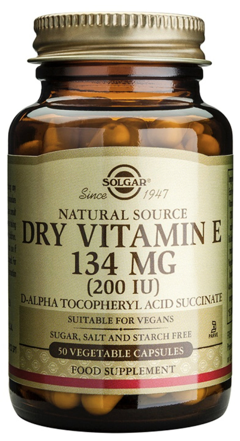 Vitamina E 200 UI Seca Solgar 50 Cápsulas Antioxidantes