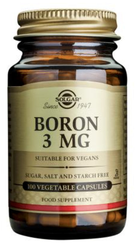 Suplemento de Boro 3 mg Solgar – 100 Cápsulas para Huesos Fuertes