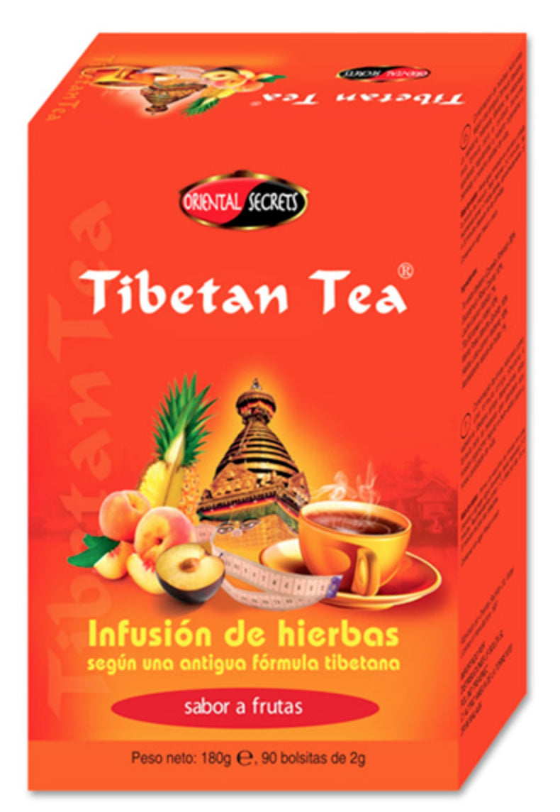 Té tibetano de frutas, 90 bolsitas, sabor natural y energizante