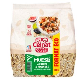 MUESLI COPOS DE AVENA 4 FRUTOS Y ALMENDRAS 750 gr. BIO