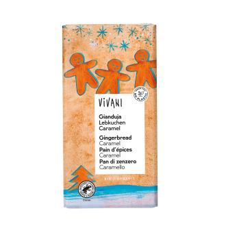 CHOCOLATE GIANDUJA con galleta jengibre-caramelo 100 gr BIO**