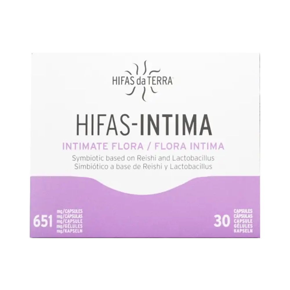 Suplemento probiótico Hifas-Íntima con Reishi y vitaminas para salud