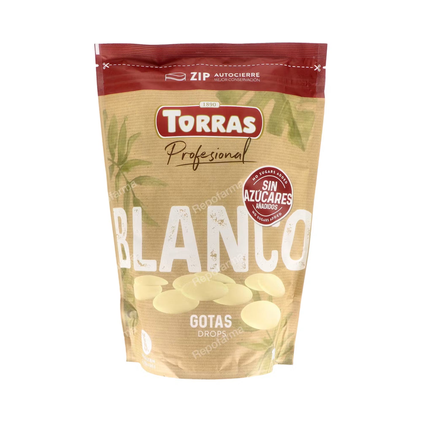 Cobertura Chocolate Blanco en Gotas Sin Gluten 1kg Torras