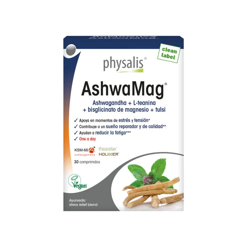 AshwaMag Physalis – 30 comprimidos de ashwagandha y magnesio premium