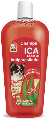 Champú antiparásitos con Aloe Vera para perros 400ml. ICA