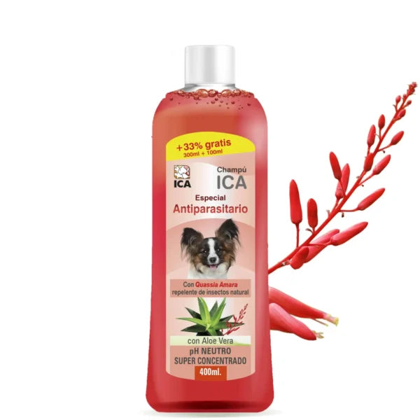 Champú antiparásitos con Aloe Vera para perros 750ml. ICA