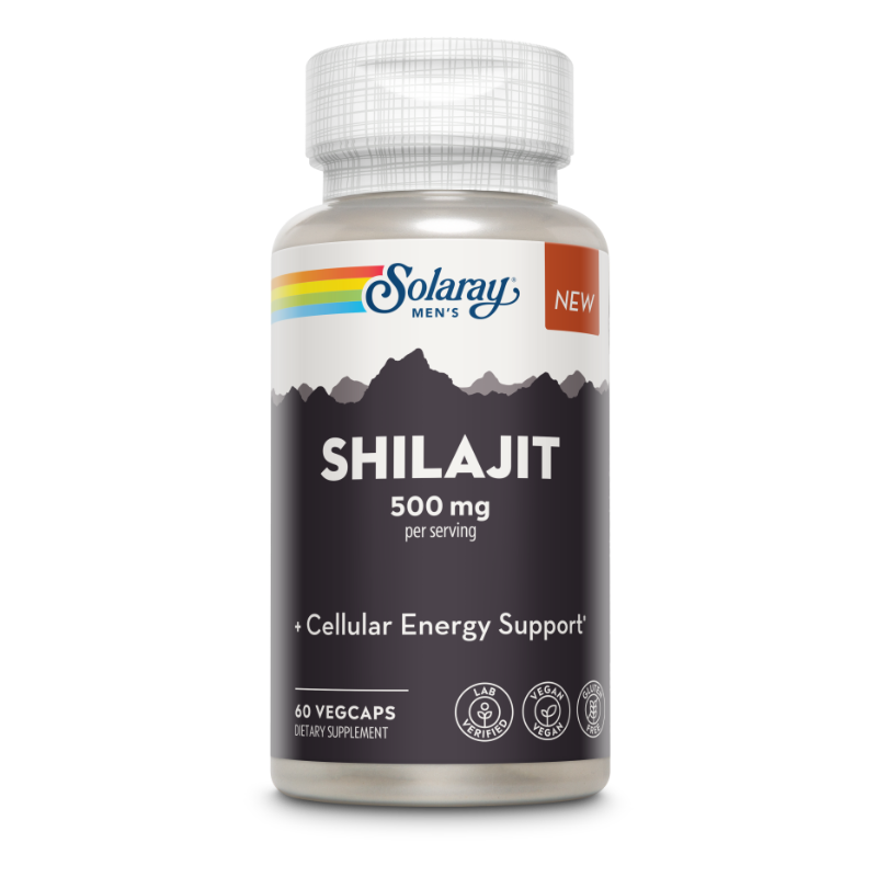 Shilajit Premium 500 mg Solaray – 30 Cápsulas Veganas Energéticas