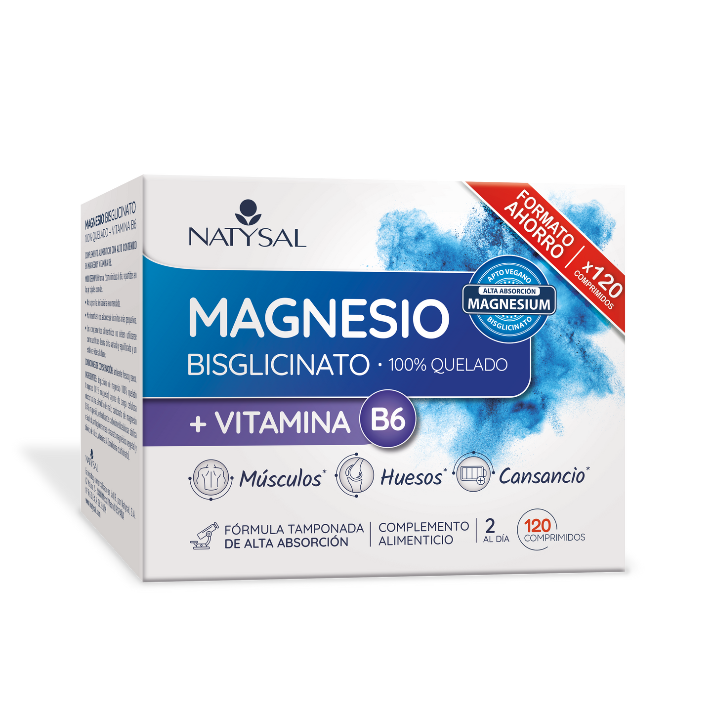 Magnesio Bisglicinato + Vitamina B6 Natysal 120 comprimidos veganos
