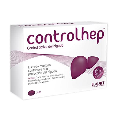 Controlhelp - 60 Comprimidos - Con Ingredientes Naturales - Ayuda a Mejorar el Funcionamiento del Sistema Digestivo - Contribuye a la Protección del Hígado - Eladiet, 60