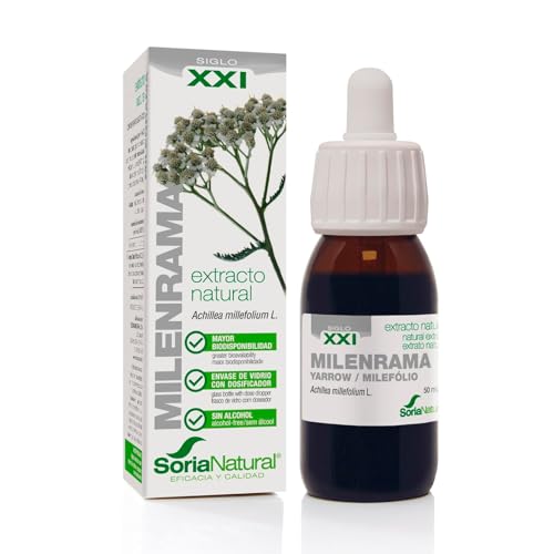 Soria Natural Schafgarbenextrakt in Tropfen – Fördert die Verdauung – Entzündungshemmende und krampflösende Eigenschaften – 100 % natürlich – Unterstützt Menstruationsprozesse – 50-ml-Flasche.