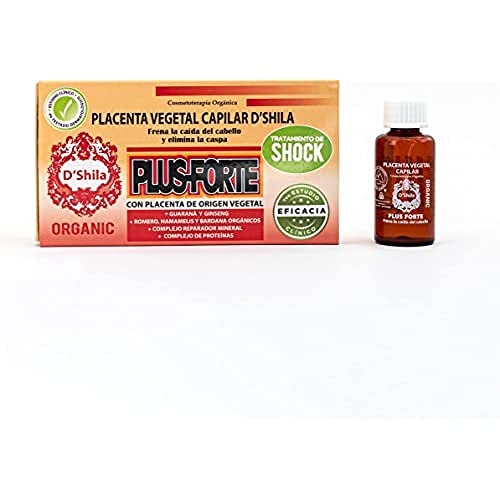 Pflanzliche Haarplazenta Plus Forte 4x25ml D'Shila | Intensivbehandlung | Verhindert Haarausfall | Pflegt die Haarfaser | Erhalten Sie voluminöseres Haar | Gesünderes Aussehen.