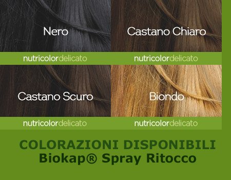Bios Line BIOKAP – Nutricolor delicada Spray ritocco Castaño Oscuro 2 paquetes de 75 ml para sustituir la de un Attimo resembrado