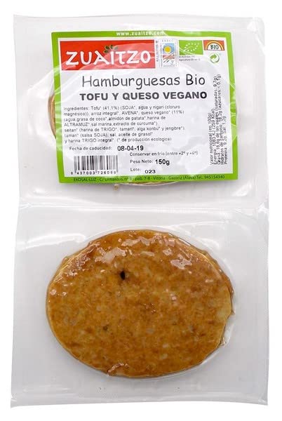 Hamburguesa de tofu y queso vegano ecológico 2x75g Zuaitzo (encargo)