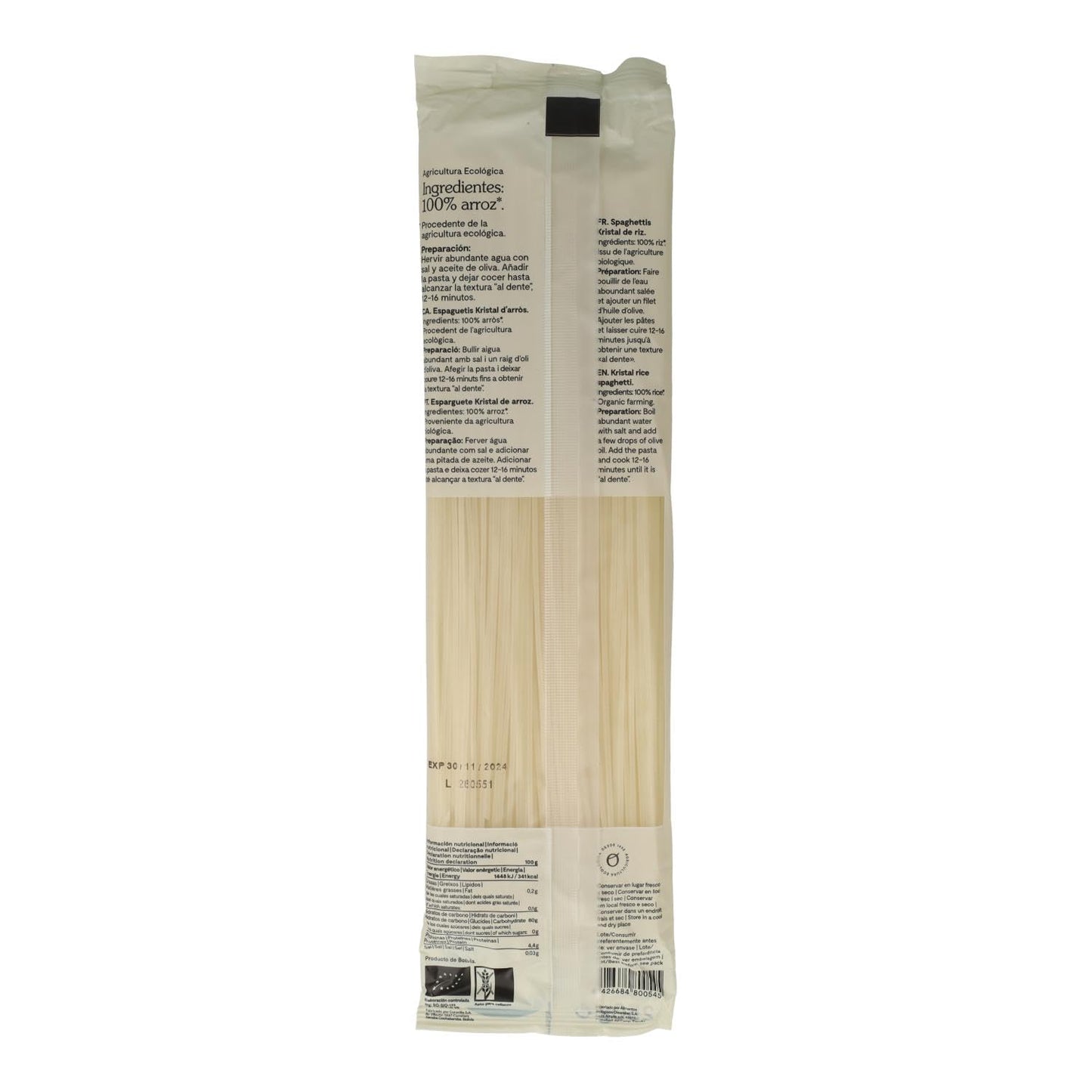 SPAGUETI ARROZ S/G CRISTAL