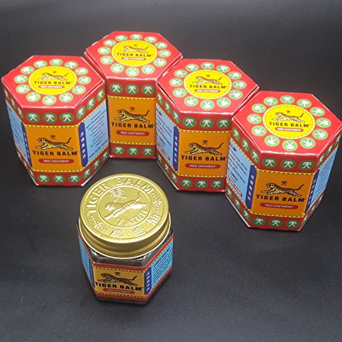 Paquete de 4 bálsamos de tigre, rojo y blanco, 30 g