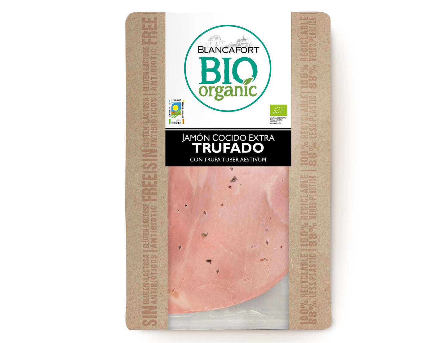 JAMON COCIDO EXTRA CON TRUFA BIO_ORGANIC BLANCAFORT - LONCHAS 80 gr PACK 8