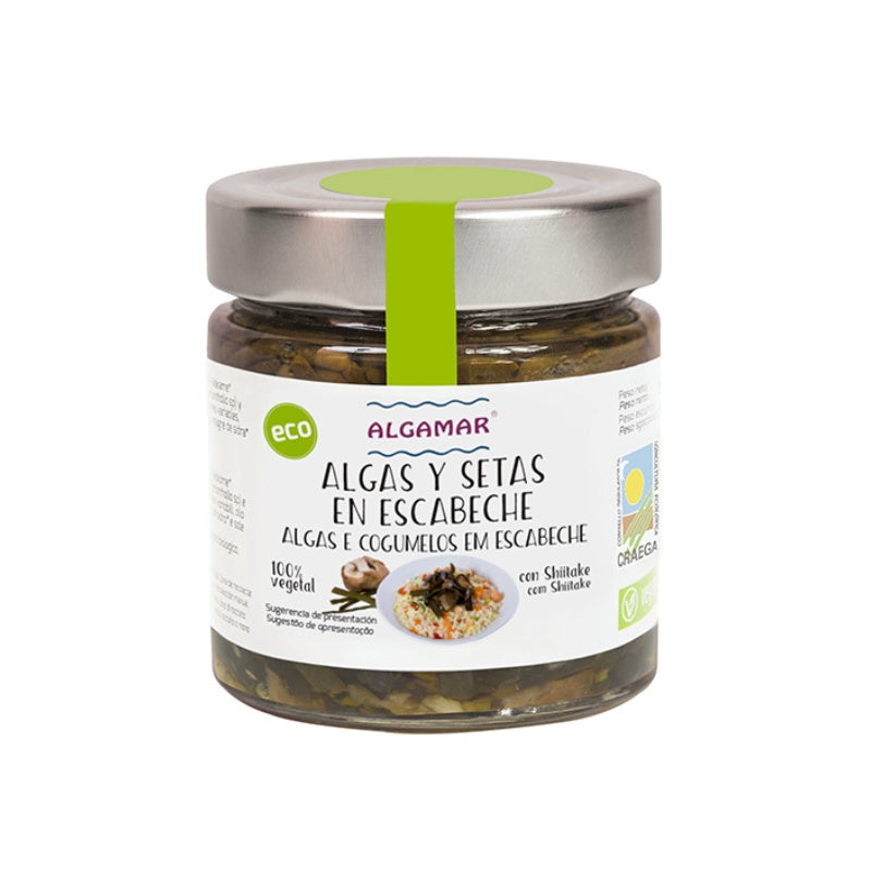 Algas y Setas en Escabeche - Algas con Shiitake, Aceite de Oliva y Vinagre de Manzana