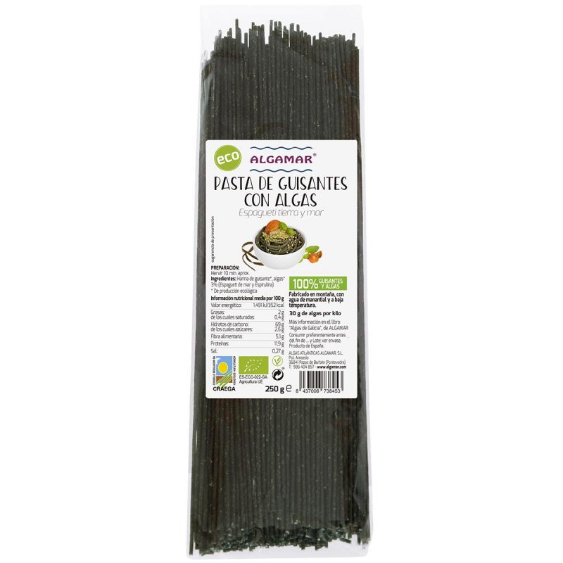 Pasta Espagueti de Guisantes con Algas