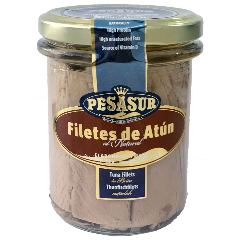 Filetes de Atún Al Natural (Tarro Cristal)