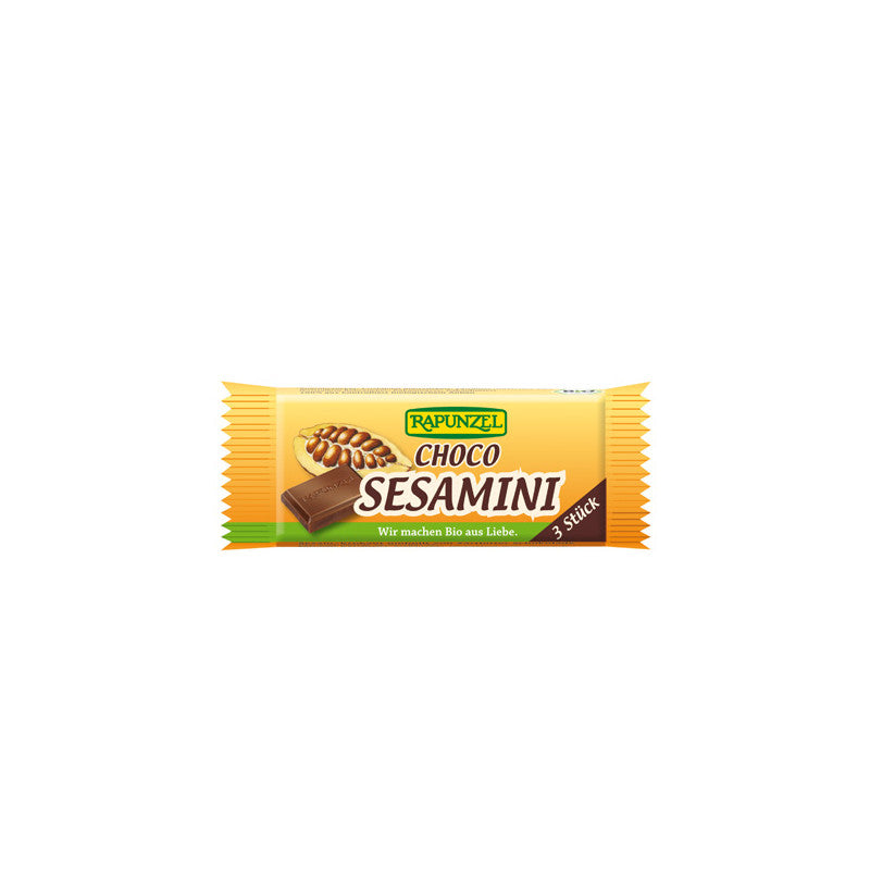 Expositor Sesamini Barritas de sesamo con chocolate 20x(4x27g) Rapunzel
