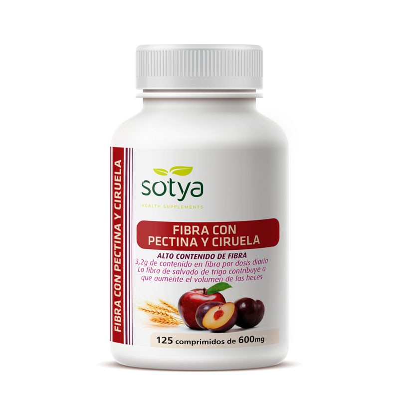Fibra con pectina y ciruela 600mg 125 comprimidos Sotya