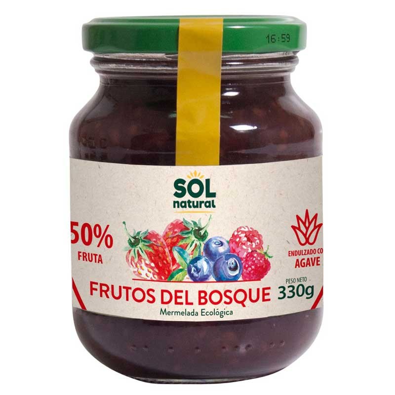 Mermelada de frutas bosque con agave bio 330g Sol Natural