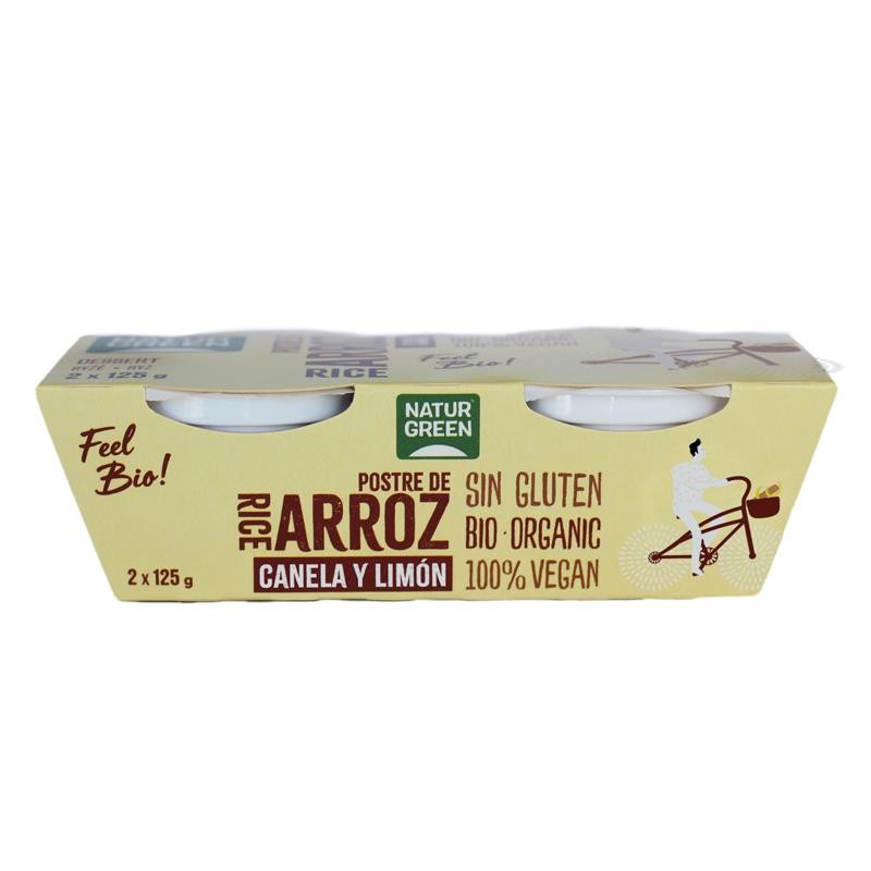 Postre de arroz canela y limon Bio 2x125g Naturgreen