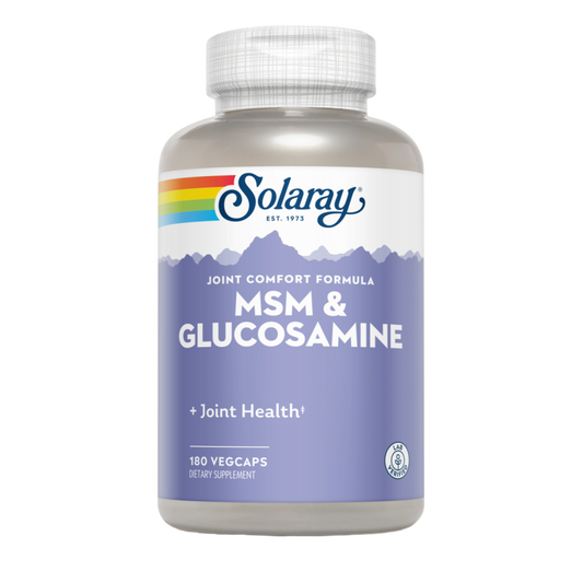 Suplemento MSM y Glucosamina Solaray 180 Cápsulas para Articulaciones